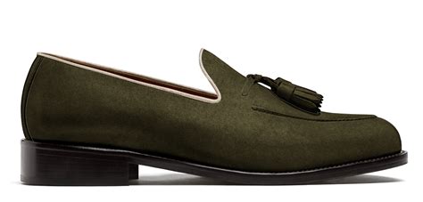 Tassel Loafers Green Suede Hockerty