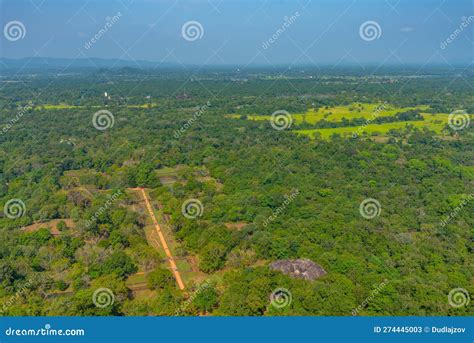 Aerial View of Sigiriya Gardens at Sri Lanka Stock Image - Image of ...