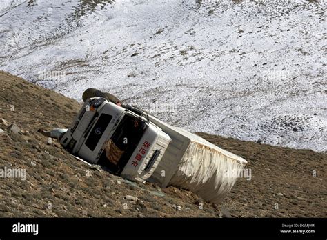 Overturned Chinese Truck That Crashed Off The Pamir Highway On Koitezek