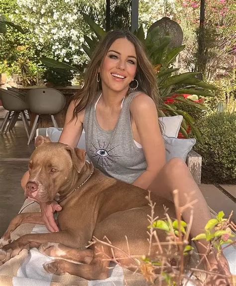 As Liz Hurley Played Around On A Swing Set In A White Tiny Bikini She Was At Risk Of A