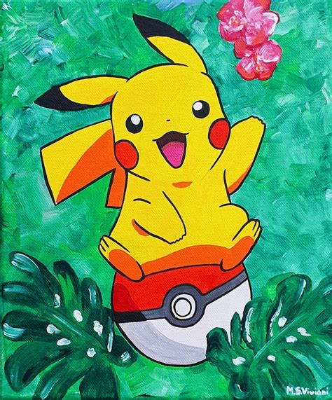 Tropical Pikachu Painting by Maria Sabrina Viviani | Saatchi Art