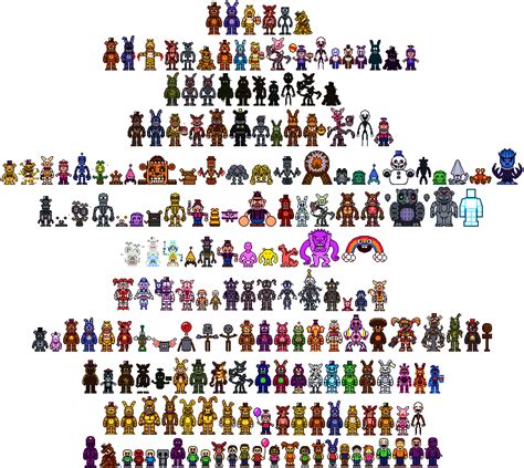 Fnaf Series Characters Overworld Sprites By Piggie2023 On Deviantart