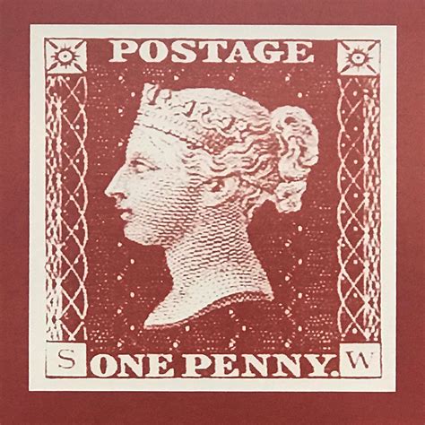 Limited Edition Penny Red Postage Stamp Art Poster 13x19