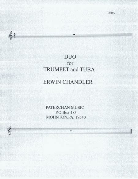 Duo For Trumpet And Tuba By Erwin Chandler Sheet Music For Instrumental