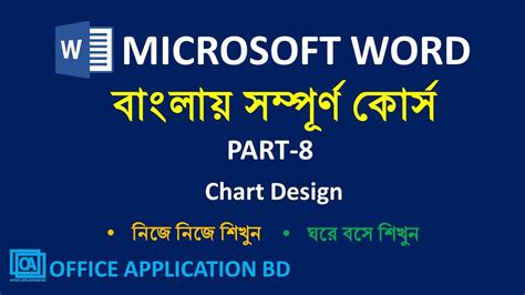 Microsoft Word 2016 মাইক্রোসফট ওয়ার্ড Part 8। Insert Chart And Chart Design Youtube