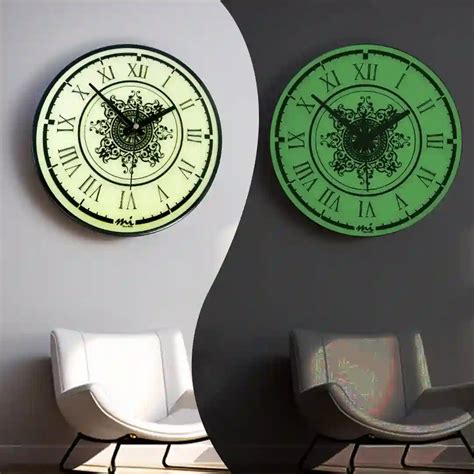 Mi Glow Store Glow In The Dark Wall Clock Mandala Design With Roman