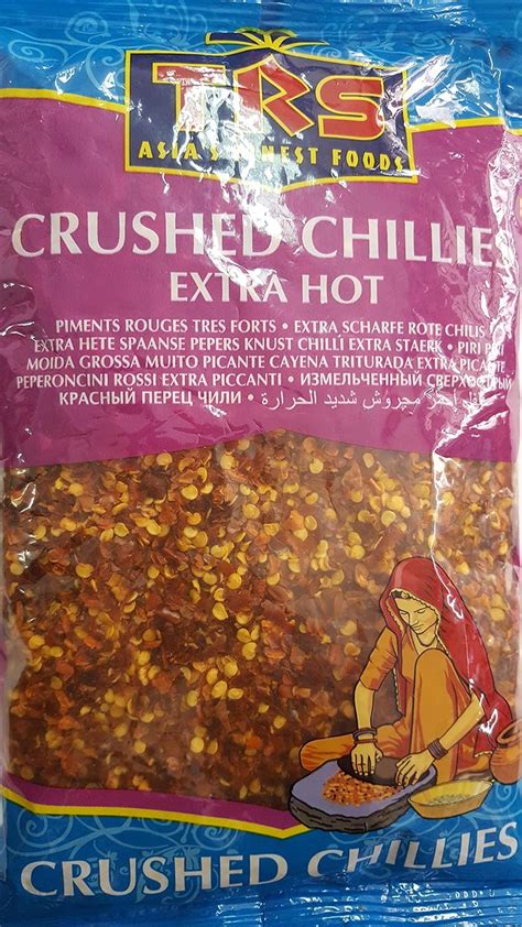 Trs Extra Hot Crushed Red Chillies G Amazon Co Uk Grocery