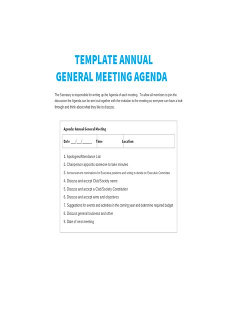 25 Online Sample Agm Agenda Template For Free For Sample Agm Agenda