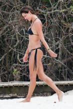 Alessandra Ambrosio Sexy Black Tiny Bikini On The Beach In Canasvieiras Aznude