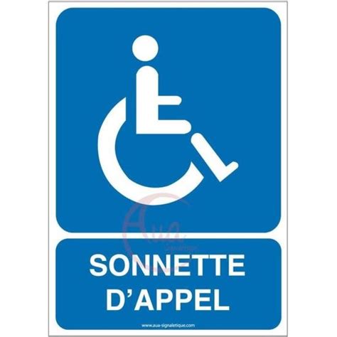 Panneau Sonnette D appel Rampe d accès AI 150x210 mm PVC 1 5mm