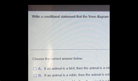 [answered] Write A Conditional Statement That The Venn Diagram Choose