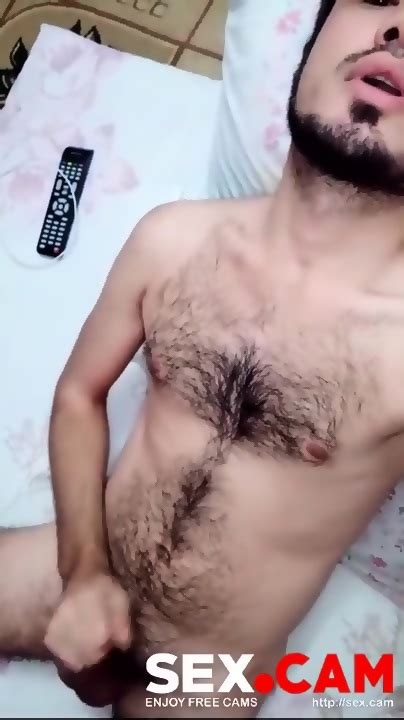 Horny Man Jerks Off In Bed