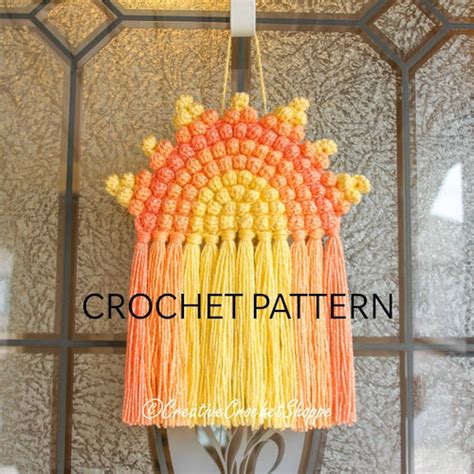 Boho Heart Wall Hanging Crochet Pattern Etsy