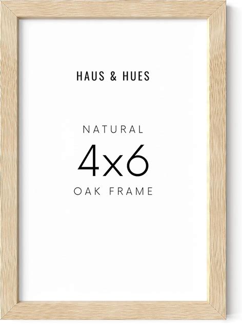 Haus And Hues Solid Oak 4x6 Picture Frame For Wall Or Tabletop