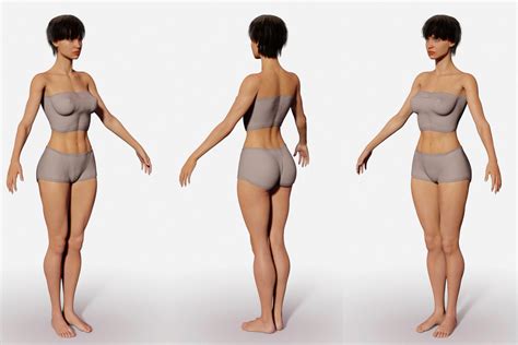 Fit Brunette Woman 3D Model By Thesouza