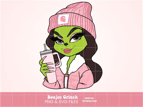 Boujee Grinch Png Grinch Svg Bougie Grinch Grinchmas Etsy Canada