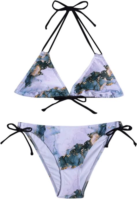 Amazon Halter String Bikini Sets For Women Two Piece Triangle Swimsuits Summer Beach