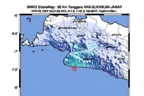 Bmkg April Gempa Magnitudo Sr Guncang Sukabumi Sampai