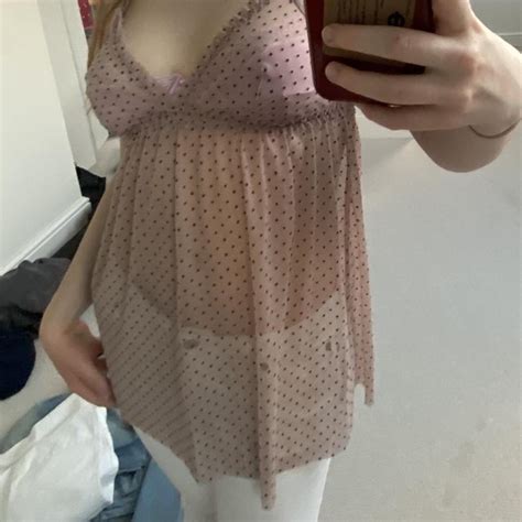 Mesh Lingerie Spotted Bralete Dress Top Worn Once Depop