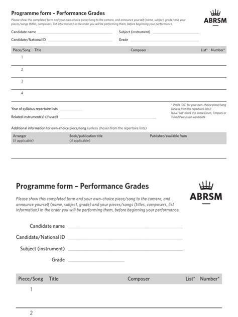 programme form performance grades    performing