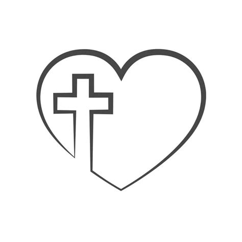 Cross Heart Vector Art Stock Images Depositphotos