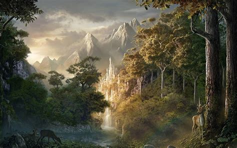 1080p Free Download Fantasy Forest Castle 1920×1200 Fantasy