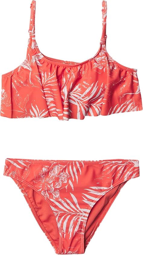 Roxy Roxy Mädchen Your Magic Flutter Swim Bikini Set Koralle DE Bikinis Amazon de Bekleidung