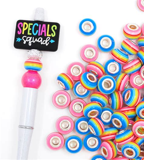 14mm Bright Rainbow Acrylic Spacer Beads 10 Beads Rainbow Palette Beads