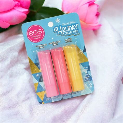 Набор бальзамов для губ EOS Strawberry Cheer, Candy Cane Swirl ...