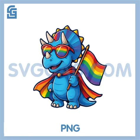 Triceratops Gay Pride Lgbt Png Sunglasses Cape Rainbow Flag Png