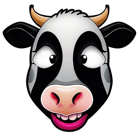 Download Cartoon Cow Face Design Png 06212024