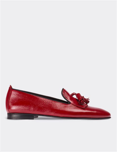 Red Patent Leather Loafers Deery