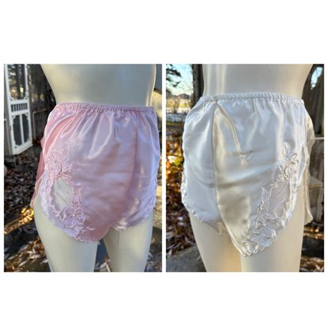 S Eaton Vanity Fair Satin Panties Sleep Shorts Gusset Knickers Lingerie Loungewear Boudoir