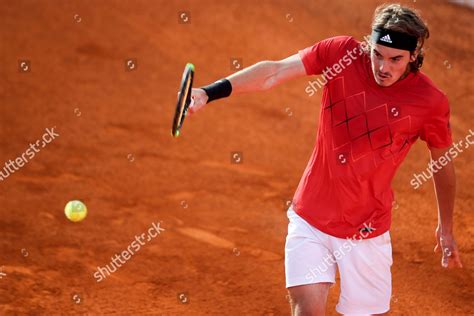 Greeces Stefanos Tsitsipas Action During His Editorial Stock Photo