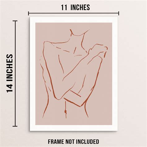 One Line Drawing Wall Art Print Abstract Nude Woman S Body Etsy