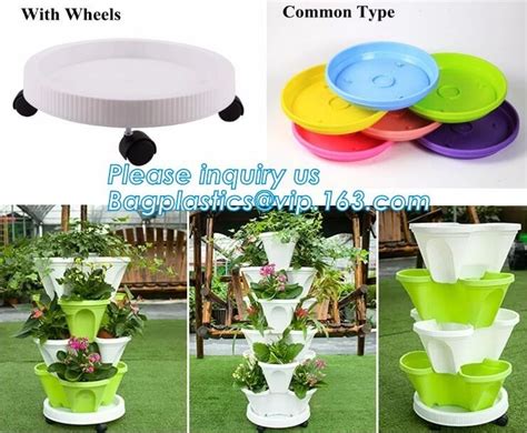 Stacking Flower Pot Tower Stackable Vertical Plastic Garden Planter Vegetable Flower Strawberry