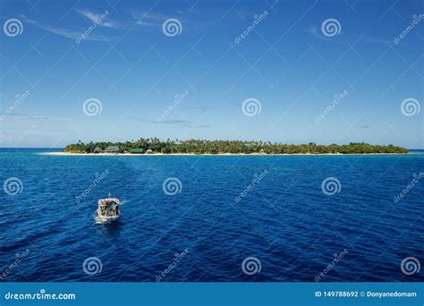 Boat Going from South Sea Island in Mamanuca Island Group, Fiji Stock Photo - Image of outdoor ...