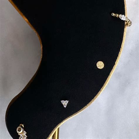 Small Trinity Labret Stone Gold And Silver Posh Piercing