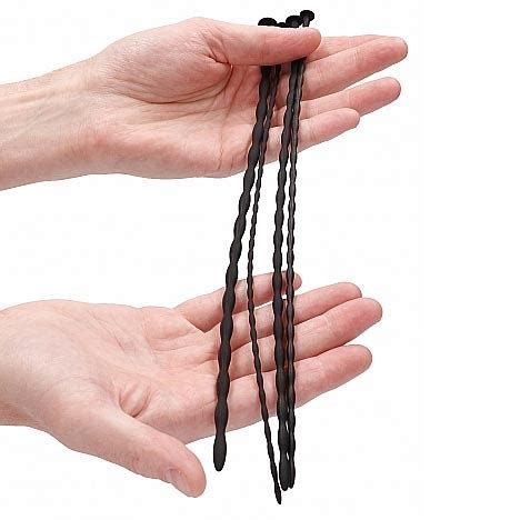 Shots Silicone Spiral Screw Beginner Urethral Sounding Plug Set Black Sex Toy Hotmovies