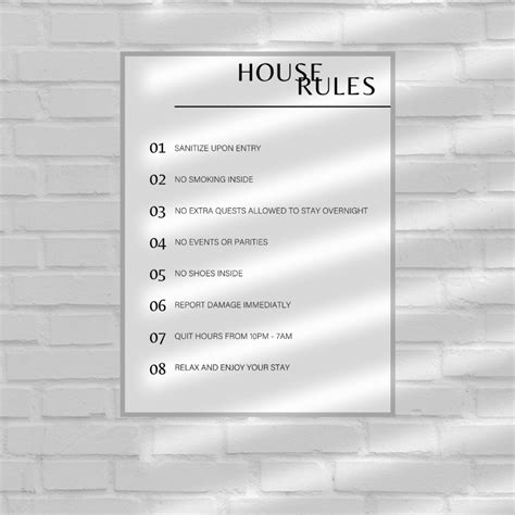 Airbnb House Rules Sign Template Editable In Canva Superhost Vacation