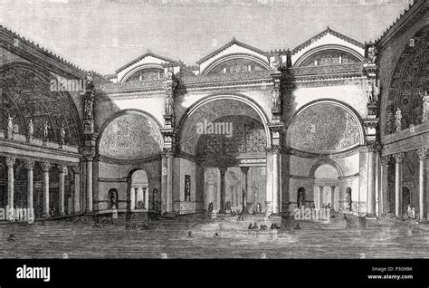 baths  caracalla  ancient rome italy reconstruction stock