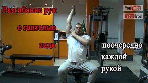 [Коротко о ...] Разгибание рук с гантелью из-за головы поочередно ...