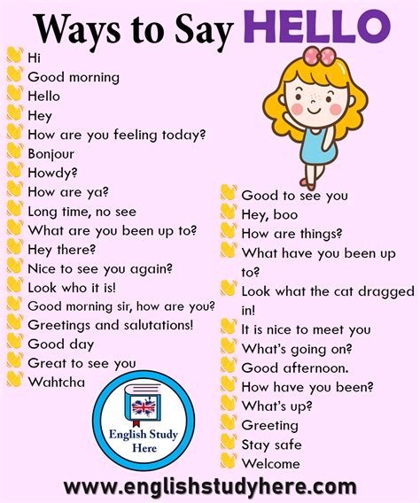 Ways To Say Hello In English English Study Here