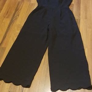 Monteau Pants Jumpsuits Monteau Black Jumpsuit Scalloped Edge