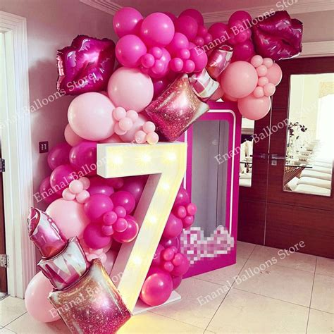 Pcs Hot Pink Princess Balloon Lipstick Balloon Pink Girls Birthday Party Bridal Wedding Decor
