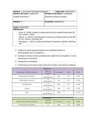 Actividad 12 Analisis De Estados Financieros Luis Docx Nombre Luis