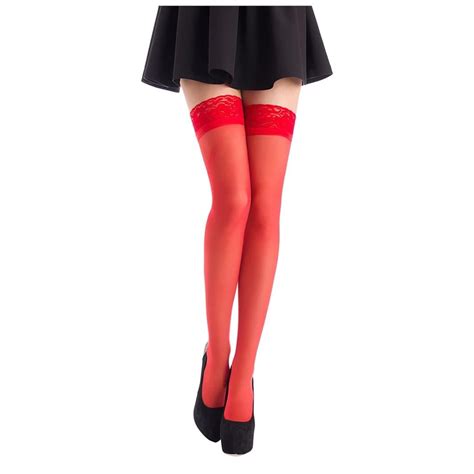 Qwertyu Women S Thigh High Pantyhose Reflections Lingerie Sexy Silk Stockings Sheer Lace Top