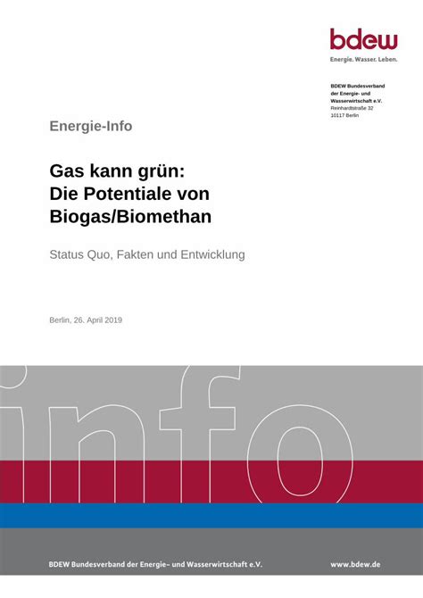 PDF Gas kann grün Potentiale von Biogas Biomethan Abbildung 1