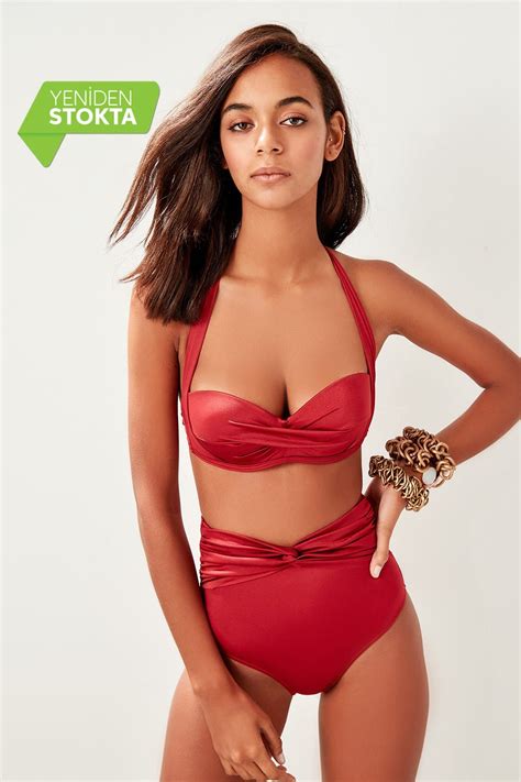 Trendyolmilla Kırmızı Düğüm Detaylı Yüksek Bel Bikini Altı TBESS19YC0052 Fiyatı Yorumları