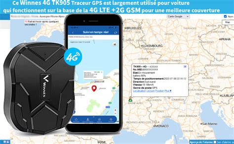 Winnes Tk G Traceur Gps Voiture Tanche Sans Abonnement Suivi En